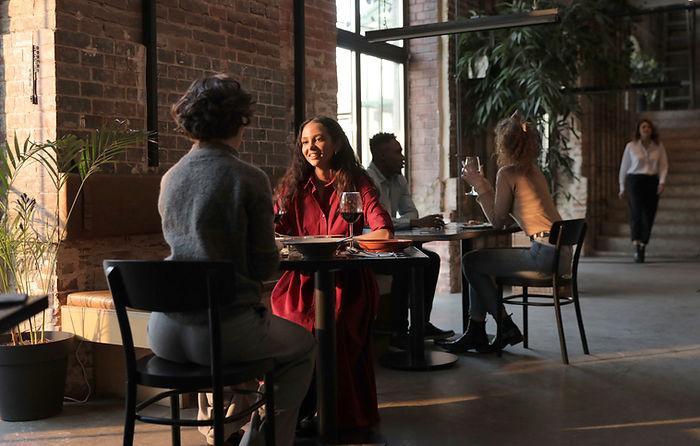 Emma and Nina at a cosy Brighton café